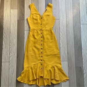 Lulu's Yellow Peplum Midi Sundress
